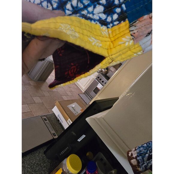 Reversible Quilted Jacket Mandarin Collar Fabric Buttons w Loops WM SZ M Colors! - Picture 3 of 10